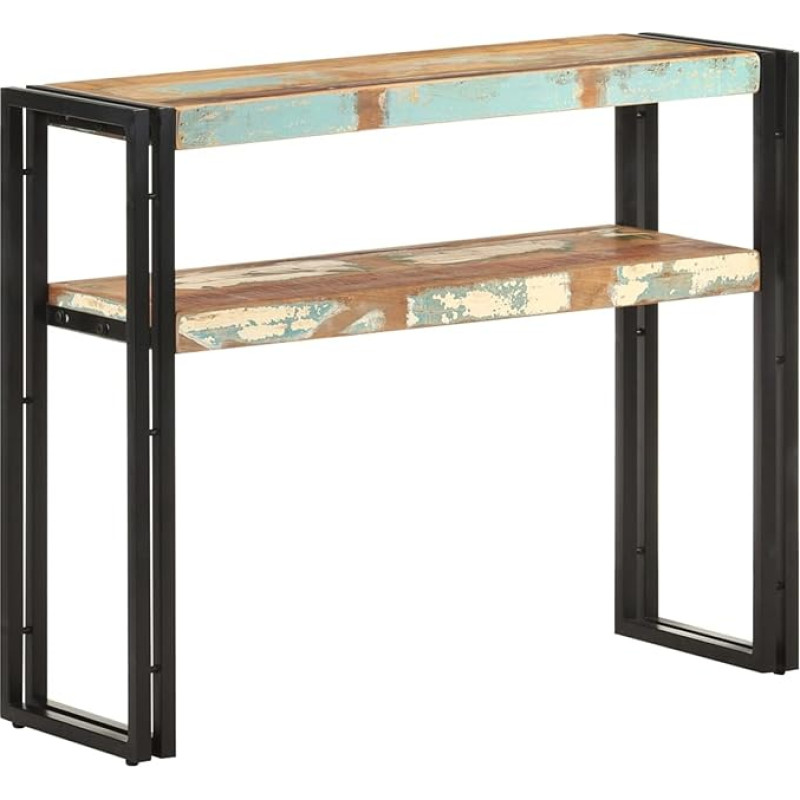 LAPOOH Konsolentisch, Console Table, Kommode, Beistelltisch, Wohnzimmertisch, Beistellregal, Medienkonsole, Seitentisch, 90x30x75 cm Altholz Massiv