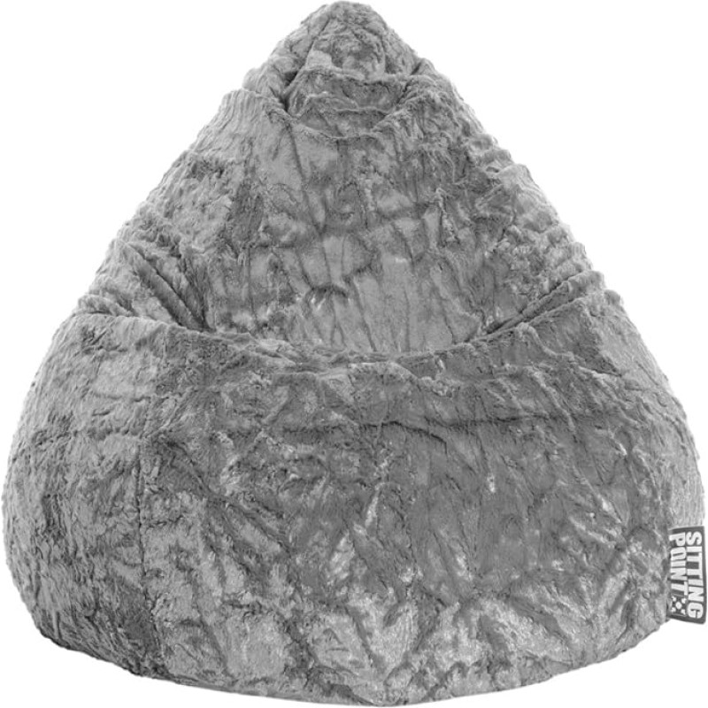Sitting Point by Magma Fluffy BeanBag L in Medium Grey