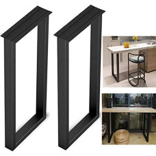 Hallway Console Tables Narrow Behind Sofa Table Metal Legs Adjustable U Shaped Column Legs for Dining and Office Tables, 40 Inch Height, Modern Design, Pack of 2, Ideal for Hallway