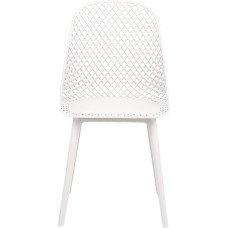 Beliani Emory Dining Room Chairs Set of 4 Plastic White Modern Minimalist