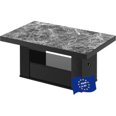 HM-111 Coffee Table Marble Dark / Black High Gloss Extendable Height Adjustable 120 x 170 cm Drawer Modern Living Room Table Dining Table Side Table Sofa Table Space Saving High Quality Living Room
