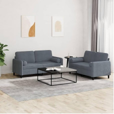 qohoio 3201995 2-Piece Sofa Set with Cushion Sofa Living Room Sofa Set Sofas for Living Room Dark Grey Velvet