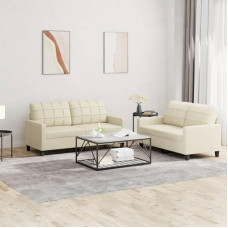 qohoio 3201359 2-Piece Sofa Set with Cushion Sofa Living Room Sofa Set Sofas for Living Room Cream Faux Leather