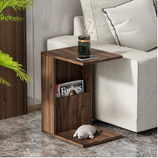 Homidea Bono Side Table, Modern Coffee Table on Wheels in a Trendy Design with Shelf