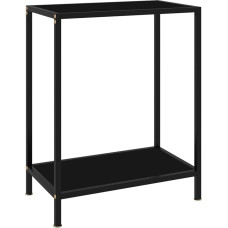 Gecheer Console Table Side Table Hallway Table Decorative Sideboard Entrance Table Coffee Table Small Exhibition Table Sofa Table Black 60 x 35 x 75 cm Tempered Glass