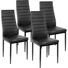 Dining Room Chairs, Set of 4, Dining Room Chairs Modern, Faux Leather Cover, High Backrest, Comfortable Dining Room Chair, Faux Leather Chair, SGS Tested (4, Black)
