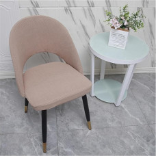 Slipcovers Set for Dining Room Chairs with Curved Backrest - Covers with Hollow Back for Accent Chairs without Armrests, Washable (1/2/4/6 Pieces) (N, 6 Pieces)