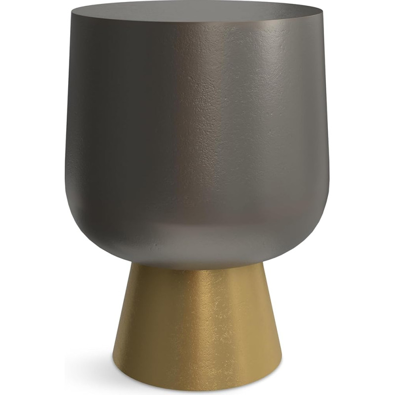 SIMPLIHOME Anthony Cast Aluminum Side Table in Antique Bronze/Brass 13.7