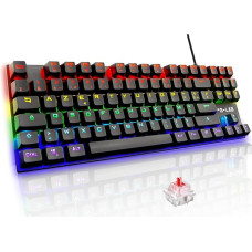 The G-Lab Keyz Mercury TKL Mechanical Gaming Keyboard 87 Keys Wired USB AZERTY French LED Backlit Multicolor Compact Gaming without Numeric Keypad PC/PS4/PS5/Xbox