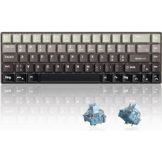 MageGee MK-Box 60% Gaming Keyboard German QWERTZ Layout, Hot-Swappable Compact Wired Mechanical RGB Keyboard with EVA Damping Foam, Blue Whale Switch for Win/Mac, Grey