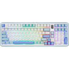 MechLands Vibe99 Wireless Gaming Keyboard with 1.06 Inch Screen, 100 Keys Gasket Mechanical Keyboard, Hot Swappable Creamy Keyboard with BT5.0/2.4GHz/USB-C, RGB, NKRO, QWERTY (Blue)