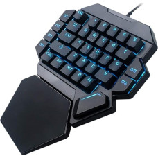 Tangxi One Hand Portable Mechanical Blacklight RGB 35 Keys Gaming Keyboard with Macro Definition Function Compatible with Win10/8/7/Vista/ME/Mac/Linux/IBM