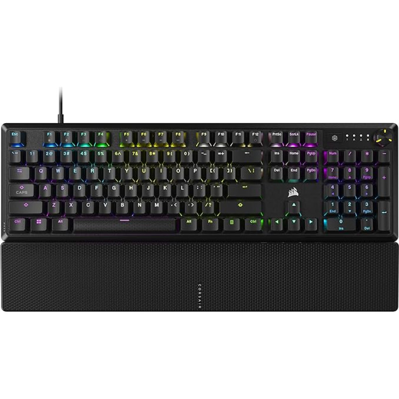 Corsair K70 Core RGB Mechanical Gaming Keyboard with Handrest, Pre-Lubricated MLX Red Linear Key Switches, Sound Dampening, Media Control, iCUE Compatible, QWERTY NA Layout, Black