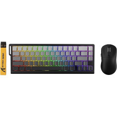 ATTACK SHARK X68 HE Kabelgebundene Magnetische Tastatur mit X3 Kabelloser Gaming-Maus-Kombination, 8000Hz Rapid Trigger Tastatur, 0,01 mm RT-Präzision, 49g Leichte Maus, PAW3395, 26000 DPI – Mondnacht