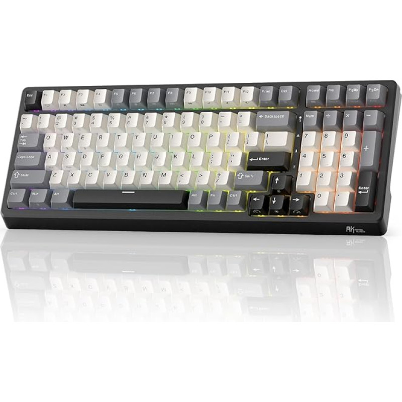 RK ROYAL KLUDGE F99 Wireless Mechanical Keyboard with Number Keypad, Tri-Mode Hot-Swap Gaming Keyboard with 95% 100 Keys, BT/2.4G/USB-C, Pro Software, 5000mAh Battery, Custom Switches
