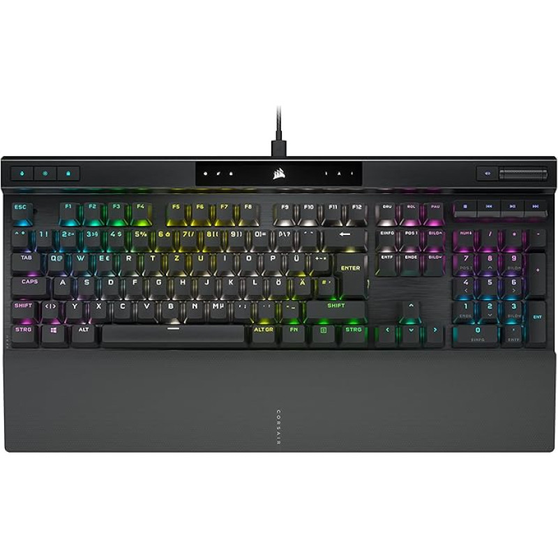 CORSAIR K70 RGB PRO Mechanical Wired Gaming Keyboard - Cherry MX Red Linear Switch, SOCD, PBT Double-Shot Keycaps, 8000Hz Hyper-Polling, NKRO, Tournament Switch, QWERTZ DE - Black