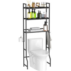 Washing Machine Shelf, Toilet Shelf, 3-Tier Bathroom Shelf, Storage Over the Toilet, Wooden Toilet Shelf, Toilet Cabinet, Freestanding, Tall Cabinet, Space-Saving Shelf Over the Toilet, 65 x 20 x