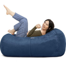 Jaxx Saxx Lounger 4ft Navy Microsuede Bean Bags