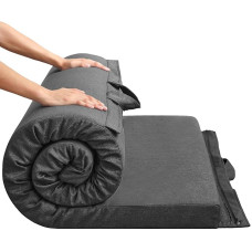 MAXYOYO Portable Futon Mattress, Hypoallergenic Fabric and Thick Foam, Foldable Camping Mattress with Handle and Zip for Outdoor, Indoor, Camping, Guest Car (Charcoal, 90 x 190 cm)
