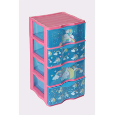 DRW 4 Drawer PVC Unicorn Chest of Drawers 40 x 38 x 64 cm