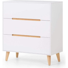 Julian Bowen Alicia 3 Drawer Wide Chest Scandinavian Modern Retro White & Oak