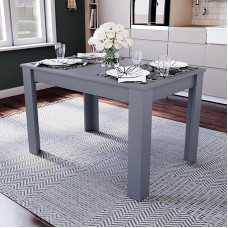 Vida Designs Medina 4 Seater MDF Wood Rectangular Dining Table Modern Kitchen Dining Table Grey