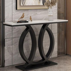 Generisch 120 cm großer Konsolen-Sofatisch aus Metall, abgerundete Kanten und Ecken, Flur-/Eingangstische für das Wohnzimmer (Gold 1)