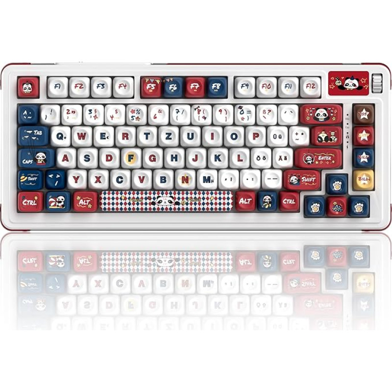 MageGee AIR75 Wireless Mechanical Keyboard QWERTZ, 75% Seal Hot-Swap RGB Gaming Keyboard, BT/2.4G/USB-C Creamy TKL Keyboard with 5-Layer Padding, PBT Keycaps for Win/Mac (Panda)