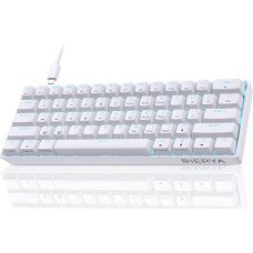 Dierya DK61se Gaming Keyboard, 60% Percent Mechanical Keyboard with Red Linear Switch, Ultra Compact Mini 61 Keys Anti-Ghosting, Type C Data Cable, US Layout for PC, Windows, Gamer Typist, White