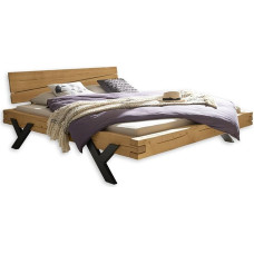 Stella Trading WORB Modern Solid Wood Bed 180 x 200 cm - Comfortable and High-Quality Beam Bed Made of Solid Spruce - 202 x 85 x 230 cm (W x H x D)