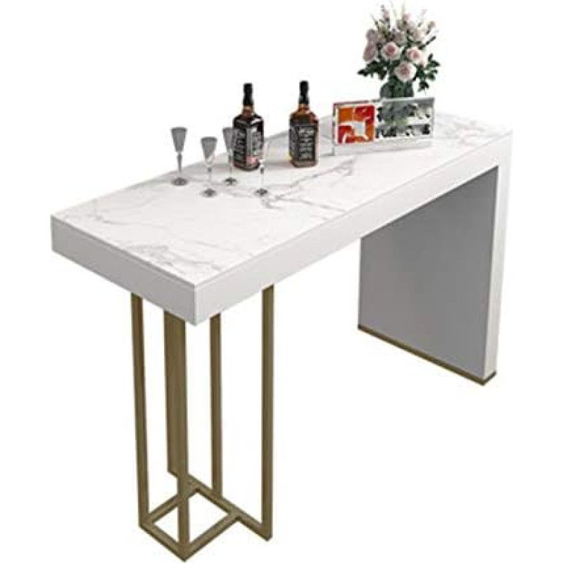 Hallway Narrow Console Tables Behind Sofa Table Marble Stone Top Standing Table for Dining Room Living Room Open Kitchen Island Console Gold 120 x 40 x 103.9 cm