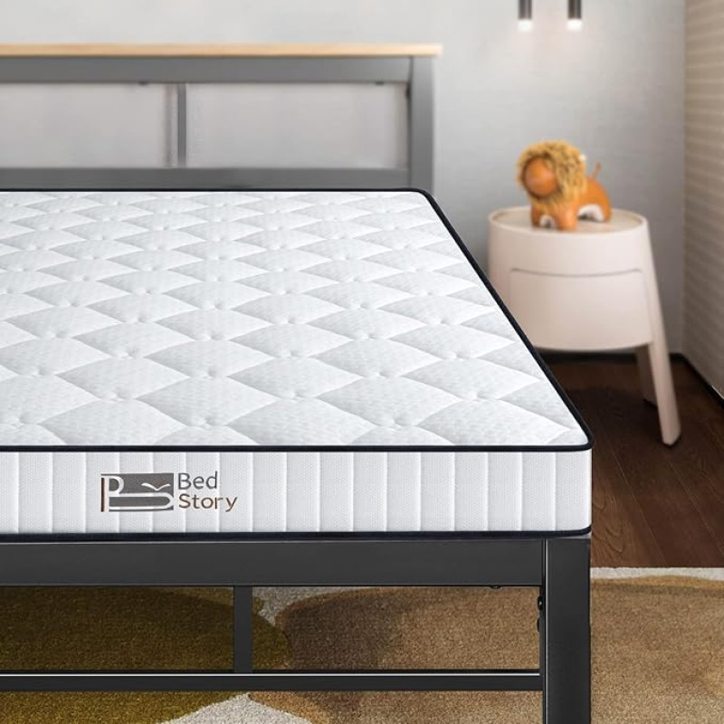 BedStory Spring Hybrid Foam Mattress, White, Single