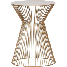 Dezain® - Suus Metal Side Table, Ideal as a Bedside Table, Plant Stool and Telephone Table, Small Side Table for Decoration, Round Coffee Table in Gold