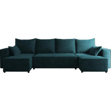 4ALL HOME Tobi U Corner Sofa with Sleep Function 316 x 145 cm - Couch - Sofa with Bed Box - Corner Couch - L-Shape - Sofa Bed - Sofa Bed with Bed Box (Velo 631 Ocean)