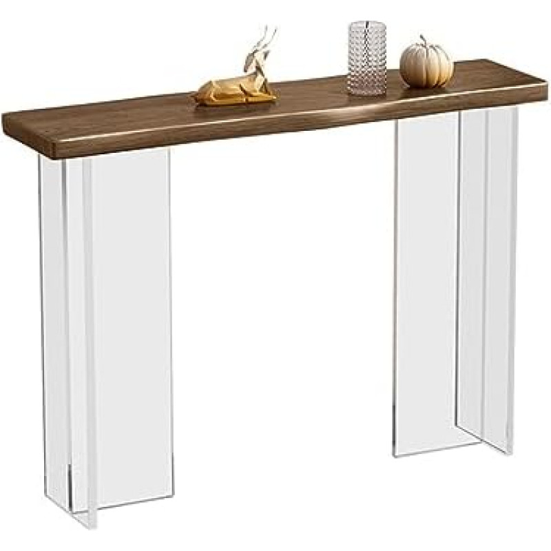 Console Sofa, Narrow Console Table, Console Table, Modern Console Table, Narrow Long Wooden Entrance Table with Acrylic Legs, Rectangular Sofa Tables, Side Table Shelf