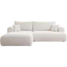 Selsey Abriamo Corner Sofa Bed Couch with Storage Space Sleep Function Easy Care Polyurethane Foam L Shape Right OVO Cream Boucle Abriamo