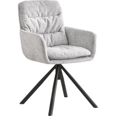 B&D home CAZAR Dining Room Chair, Lounge Chair, Swivel Chair, Upholstered Chair for Dining Room, Kitchen, Living Room, Office, Industrial Modern Retro Design, Grey, 1 Piece, 11123-GRAU-1