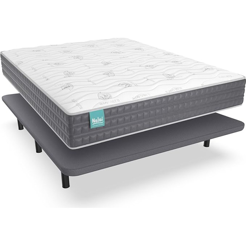 ZZ DON DESCANSO Viskoelastische, 90 x 190 cm, Mulhacén + gepolsterter Stahlboden, Höhe der Matratze: ± 26 cm, 90x190 cm