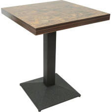 HUOLE Dining Table Kitchen Table Small Dining Room Table with Wooden Top Square Table Oak with Metal Leg for Living Room Balcony Dining Room 60 x 60 x 75 cm (Clock)