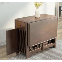 Zusammenklappbarer Esstisch mit Schublade, platzsparendes Design für 4 Stühle, ideal für kleine Räume