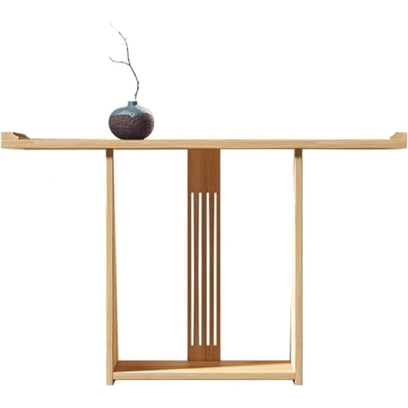 CZAOERXB Console Sofa Table Behind Coffee Table, Console Table, Narrow Sofa Table, Wooden and Metal Console Table, Sofa Table with 1 Shelf, Decorative Display Table in Gold