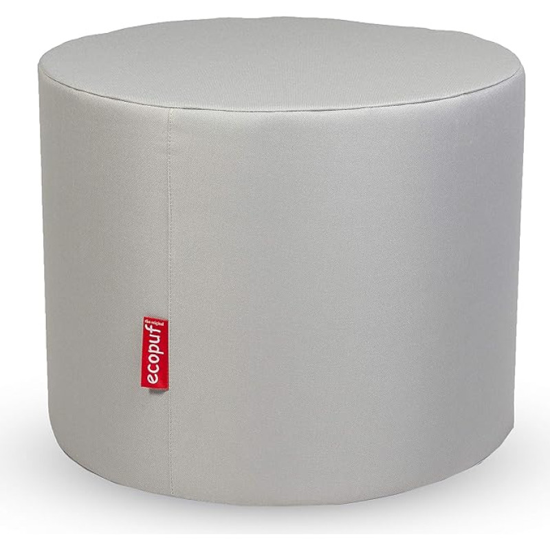 Ecopuf Bean Bag Foot Rest Roller Made of Polyester for Outdoor and Indoor Use, Round, Padded