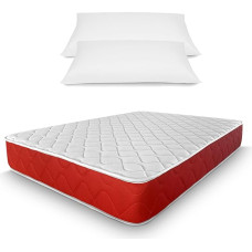 amuéblate online 150 x 190 cm Reversible Memory Foam Mattress with Pillowcases, Anti-Dust Mite, Antibacterial and Hypoallergenic