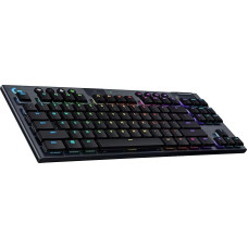 Logitech G915 TKL Tenkeyless Lightspeed RGB Mechanical Gaming Keyboard for Laptop and PC, Low Profile Switch, LIGHTSYNC RGB, Wireless, Bluetooth Function, Black