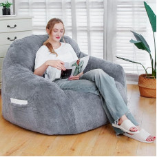 GOHOROS Giant Bean Bag Chair, Bean Bag Sofa with Armrests, Bean Bag Chairs for Adults, Filled Memory Foam Storage, Non-Slip, Removable Bean Bag, Couch, Comfortable Chair for