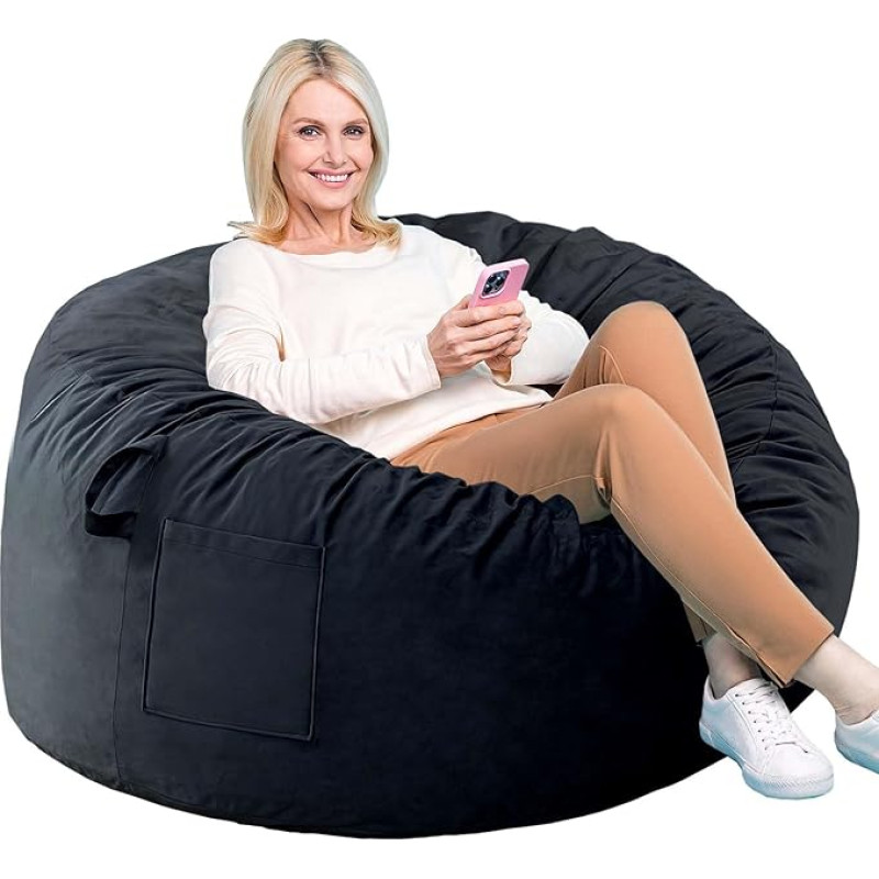 Sitzsack-Stühle, Memory-Schaum-Sitzsack-Stuhl für Erwachsene/Jugendliche/Kinder, niederländisches Samt, faule Sofamöbel mit abnehmbarem High-Rebound-Memory-Schaum für Wohnzimmer, Schlafzimmer