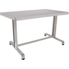 Beeketal 'BET-120' Gastronomy Stainless Steel Kitchen Table 120 x 69.5 cm with Rounded Corners - Dining Table with Extra Sturdy Frame and Adjustable Feet