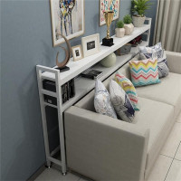 Console Sofa Table, Console Table, Bedroom Table, Modern Console Table with Metal Frame and Carry Handle, Slim Marble Top, 2-Tier Open Storage Shelf, for Living Room, Entryway