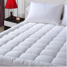 EASELAND Double XL Quilted Extra Long Cotton Mattress Topper 8-21