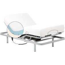 Gerialife Reinforced jointed bed with Tencel memory foam mattress, 190 cm length x 105 cm width